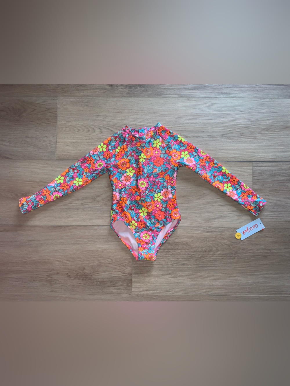 Cat & Jack one piece swimsuit xs(4/5) NWT long sleeve